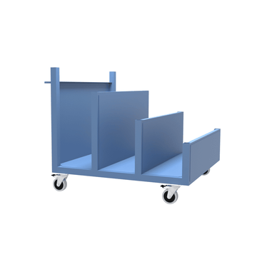 Heavy duty sheet, board and panel trolley fitted with heavy duty castor wheels